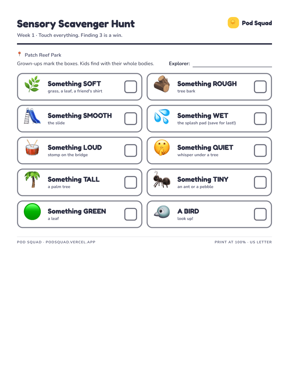 sensory scavenger hunt printable preview